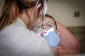 child getting dental care